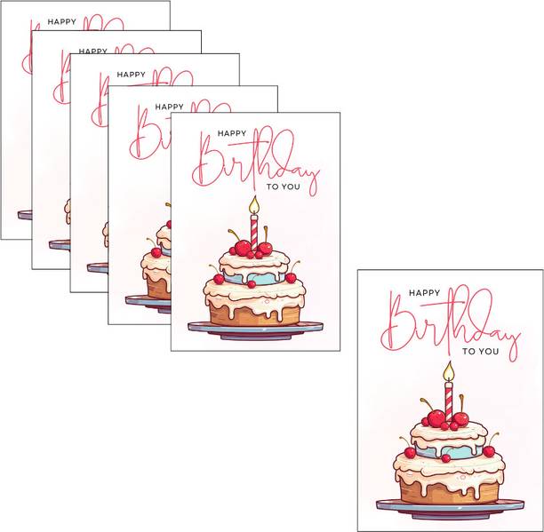 MakerX Happy Birthday Card with cake Design|Cute Birthday Card for Kids Friends& Family Post Card
