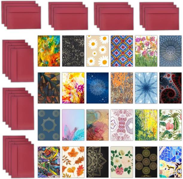 AanyaCentric Designer Printed Blank Inside 2.9x4.1inches A7 Size Multipurpose with Envelope Greeting Card