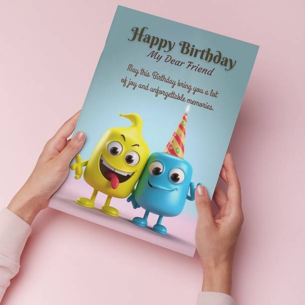 AanyaCentric Gift For Buddy 8.3x11.7inch A4 Size Best Friend Birthday Greeting Card