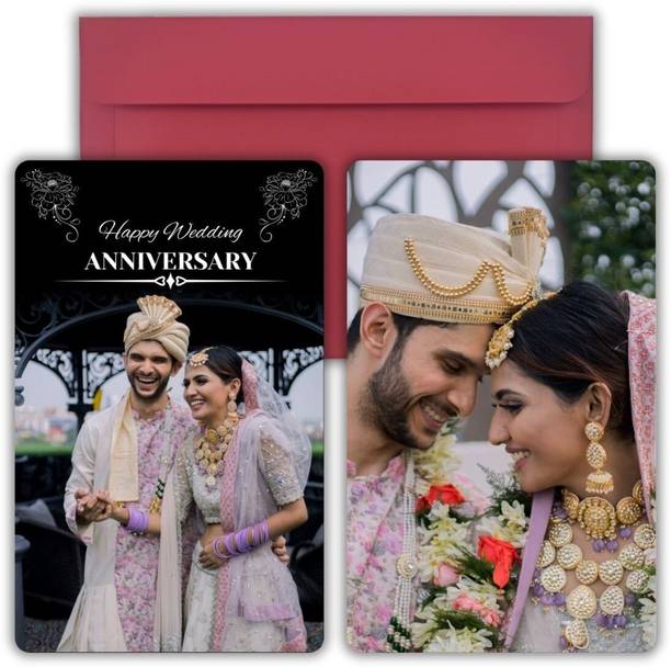 AanyaCentric 5.4x8.6cm PVC Anniversary Photo Wallet Card Gift with Envelope Greeting Card