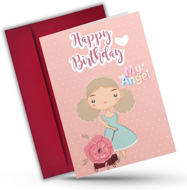 AanyaCentric 5.8x8.3inch Daughter Birthday Card with Envelope Printed Greeting Card