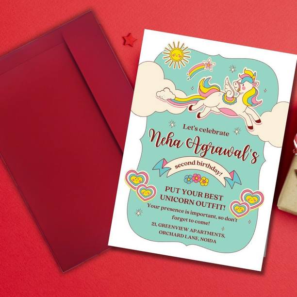 AanyaCentric A5 5.8x8.3inch Exclusive Self Fill-in Birthday Invitation Cards with Envelope Invitation Card