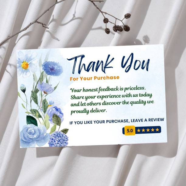 Printstanery Blue Thank You Review & Ratting Cards for Business Business Card
