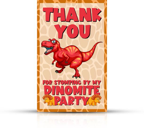 ZYOZI Dinosaur theme Thank You for Stomping By My Dinomite Party Tags for Birthday Invitation Card