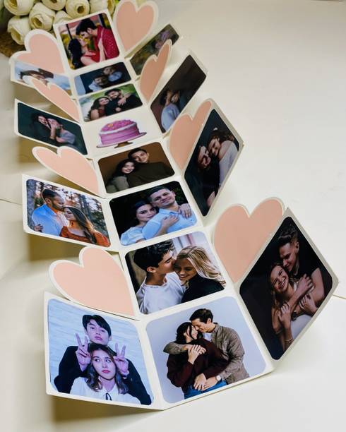 US IDEAL CRAFT Photo Cube Gift Box, Birthday Anniversary and Valentine Gift Box Any Occasion Greeting Card