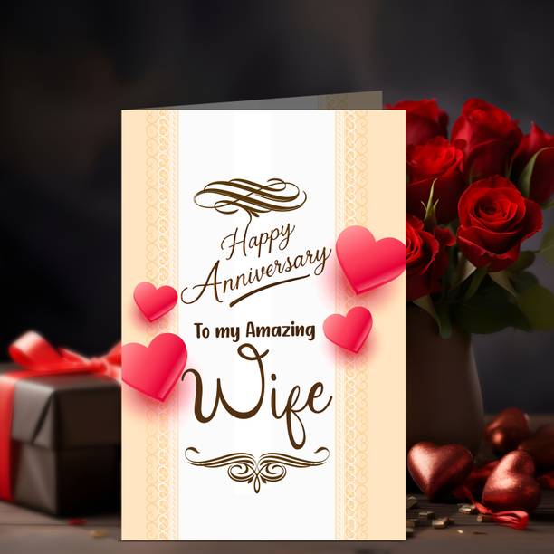 GIFT MY PASSION Happy Anniversary Greeting Card To My Amazing Wife Greeting Card