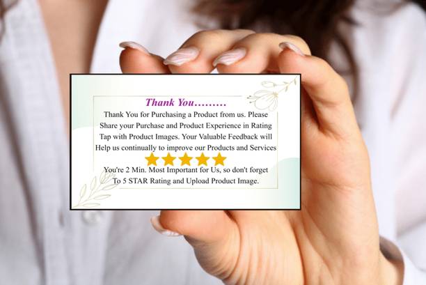 NAYASHADECORS (PACK OF 100) NAYASHA DECORS THANKYOU CARD FOR YOUR BUSINESS AND SHOP. Business Card