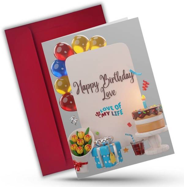 AanyaCentric 5.8x8.3inch A5 Size Husband Wife Lover Boyfriend Girlfriend Birthday Printed Greeting Card