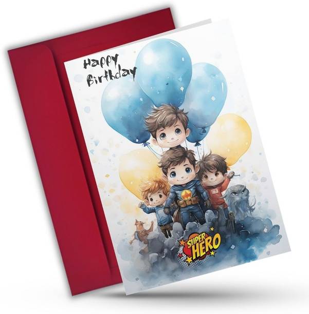 AanyaCentric 5.8x8.3inch Son Birthday Card with Envelope Printed Greeting Card