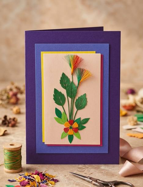 Lapis Moon Handmade card made with Ribbon for your every special moment Greeting Card