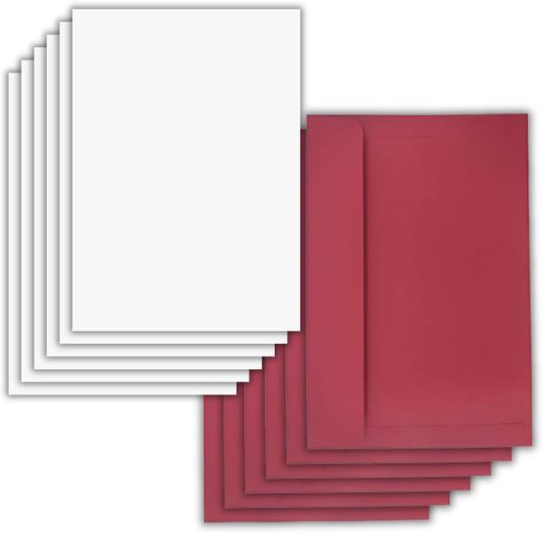 AanyaCentric Blank White Flash Index Note Card Stock 2.9x4.1 inch with Premium Red Envelopes Post  Card