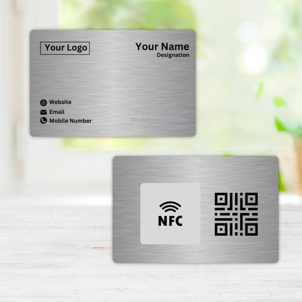 एन।ए।र वेंचर्स NFC & QR Custom Classic Black Metal Digital Visiting Card with Lifetime Free बिज़नस कार्ड