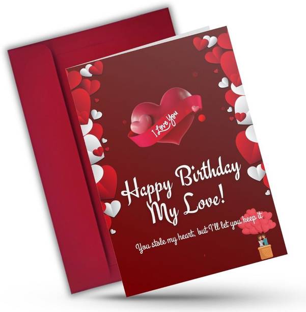 आन्यासेंत्रिक A4 Size 8.3x11.7inch Birthday Gift Romantic Gift For Husband Wife ग्रीटिंग कार्ड