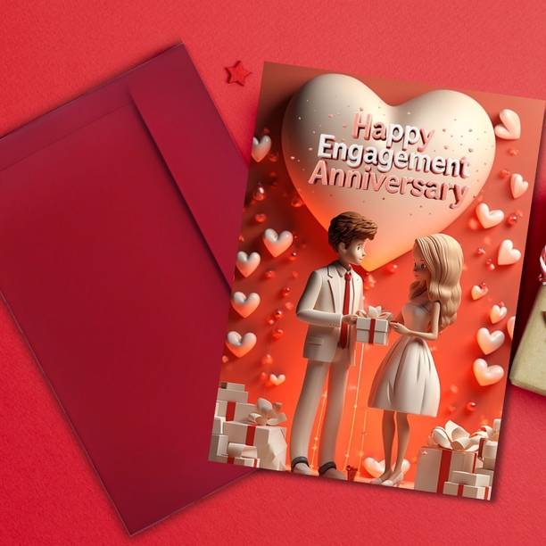 AanyaCentric Engagement Anniversary Card 9.5x13inch Printed Wishes Inside with Envelope Greeting Card
