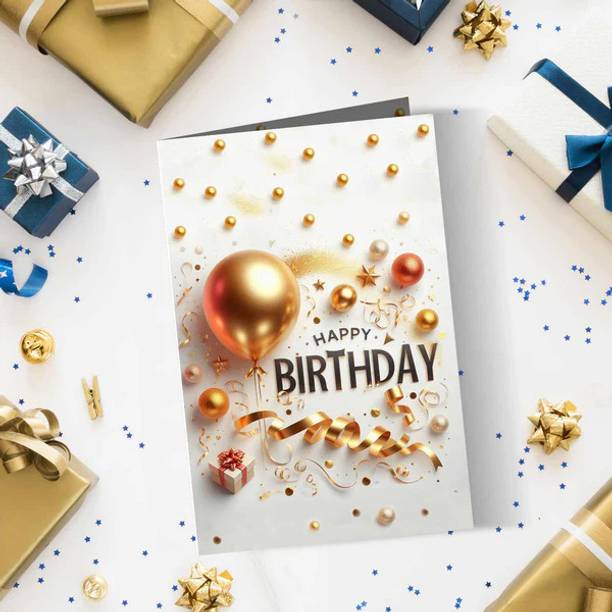 PARTY MIDLINKERZ Birthday Greeting Card For All Ages, White Birthday Card for Loved Ones Greeting Card