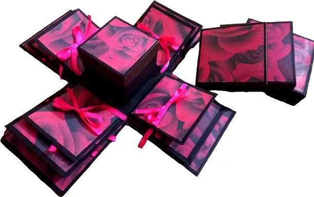 KANSAL 3 Layered Explosion Box for Chocolates - Love Rose (with out Chocolates) Greeting Card