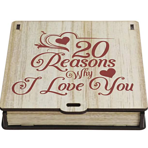 Wenzel 20 Reasons Why I Love You Surprise Wooden Box Greeting Card