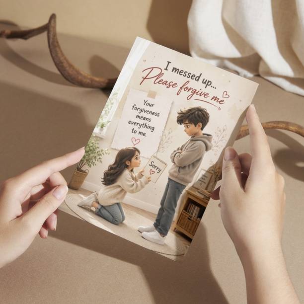 AanyaCentric Sorry Card for Boy | 5.8 x 8.3 inch | Apology Greeting Card Greeting Card