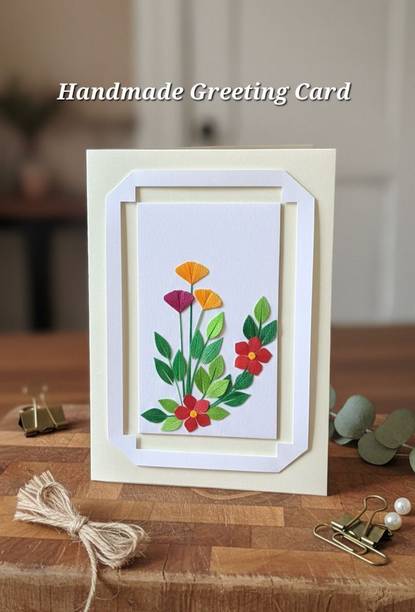 Lapis Moon Specially Handcrafted greeting card made with Ribbon & love for your loved ones Greeting Card