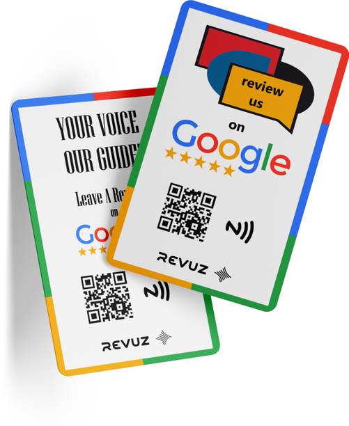 REVUZ Google Review QR/NFC Card - Instant Link Activation Business Card