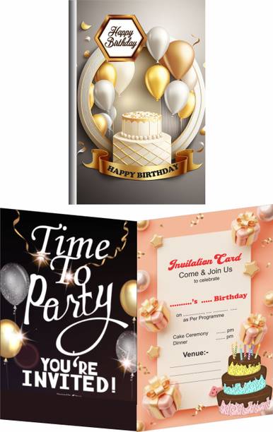 Naveen Happy Birthday 6x9 inch Exclusive Self Fill-in Birthday Invitation Card Invitation Card