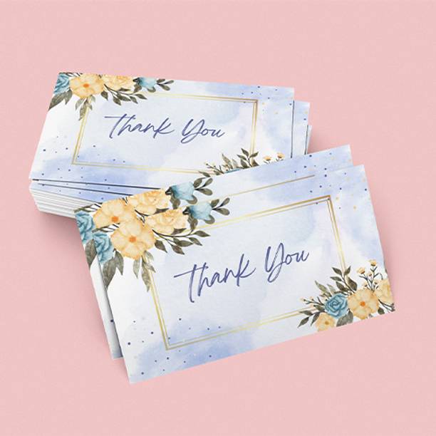 RINKON Thank You Cards Pack 100 Small Business Return Gifts Packaging Tags Business Card