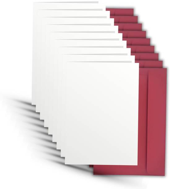 AanyaCentric Blank White Folded Card Stock 2.9x4.1 inch with Premium Red Envelopes Post  Card