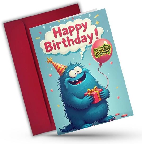 AanyaCentric 5.8x8.3inch Brother Birthday Card with Envelope Printed Greeting Card