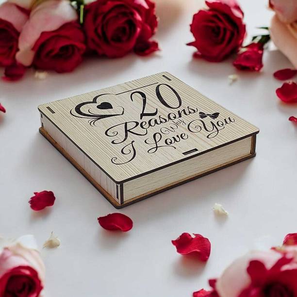 FlowerDekho 20 Reasons Why I Love You Gift Set for Valentine’s Day Gift for Him & Her Greeting Card