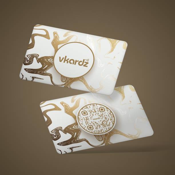 vkardz vkardz - Fluid White Gold Magic NFC & Smart Digital Contactless PVC NFC Business Card
