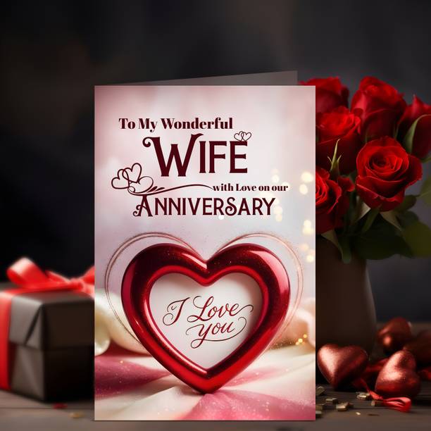 GIFT MY PASSION Happy Anniversary Greeting Card To My Wonderful Wife Greeting Card