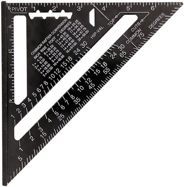 FLAMINGO ENTERPRISE Double side Aluminium Alloy Speed Square Triangle Scale for Carpenter Tri-Square