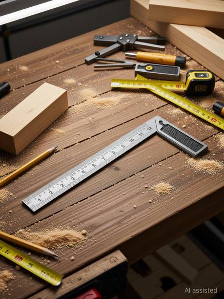 CricutCraft Carpenter try square 12inch steel ruler scale heavy duty 90 degree GUN_12_INB Tri-Square