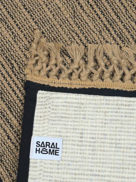 Saral Home 180 cm  X 270 cm Jute, Cotton Carpet