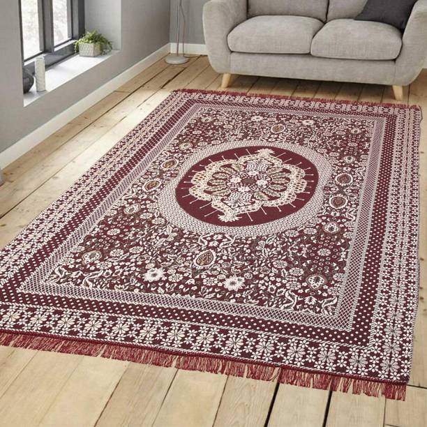 FRAGGY Maroon Cotton Carpet Price in India