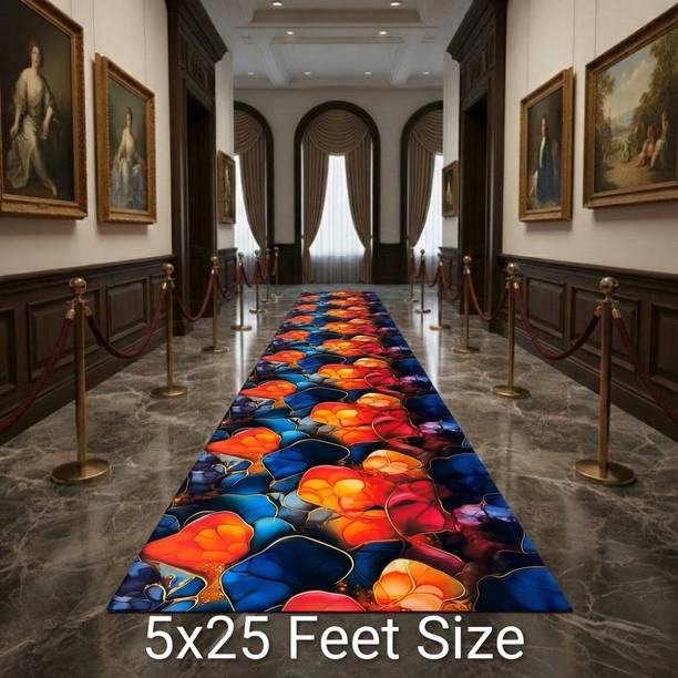 AFROZ CARPETS 5 ft  X 25 ft Synthetic Carpet