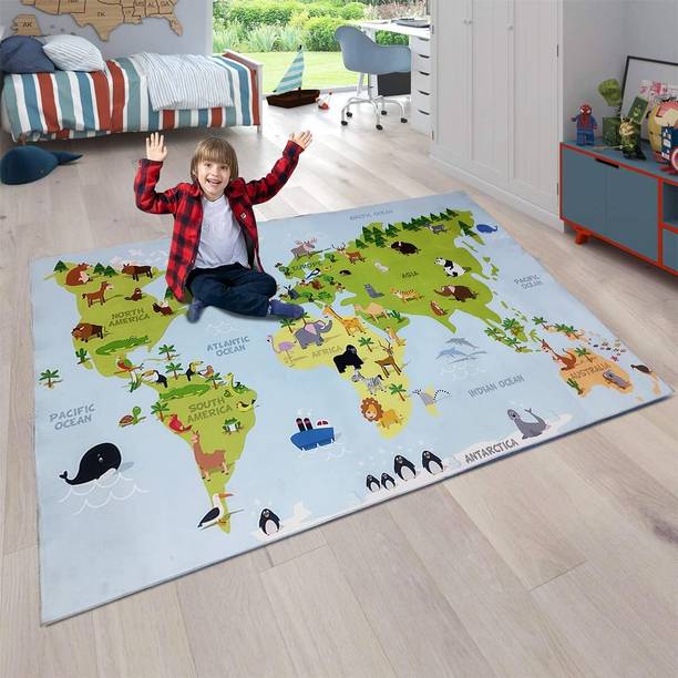 HOP N PLAY 240 cm  X 160 cm Velvet Carpet