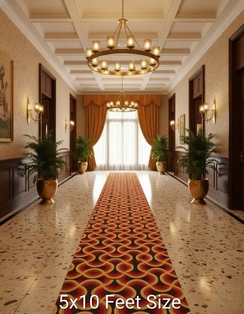 AFROZ CARPETS 5 ft  X 10 ft Synthetic Carpet