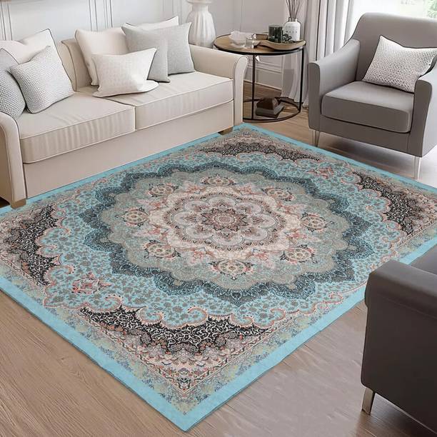Cotton Bolls Textiles 5 ft  X 7 ft Polyester Carpet