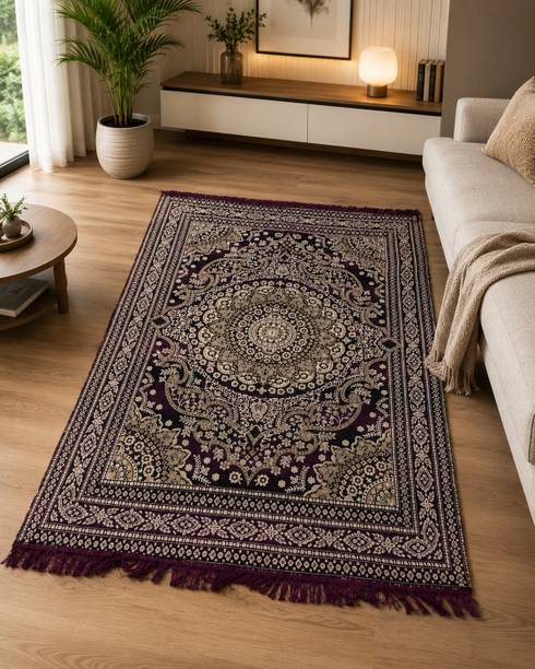 MOON N DEER OVERSEAS 5 ft  X 7 ft Polyester, Cotton Carpet