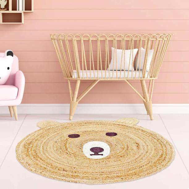 habereindia 91.4 cm  X 91.4 cm Jute Area Rug