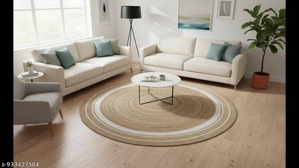 Shree shyam enterprises 4 ft  X 4 ft Jute Carpet