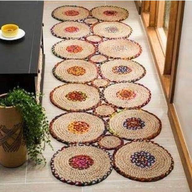 JAI SHRI SHYAM 2 ft  X 5 ft Jute Carpet