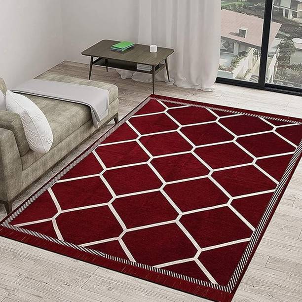 RADECOR Red Velvet Area Rug