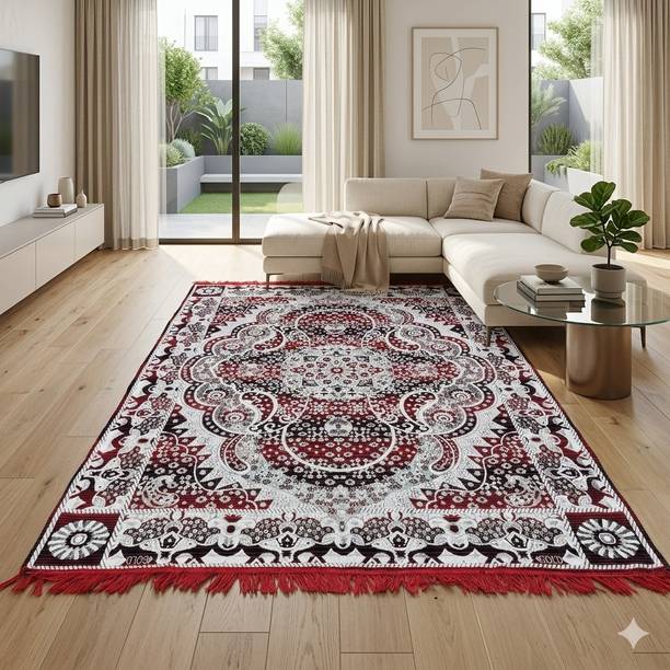 MOON N DEER OVERSEAS 5 ft  X 7 ft Cotton, Polyester Carpet