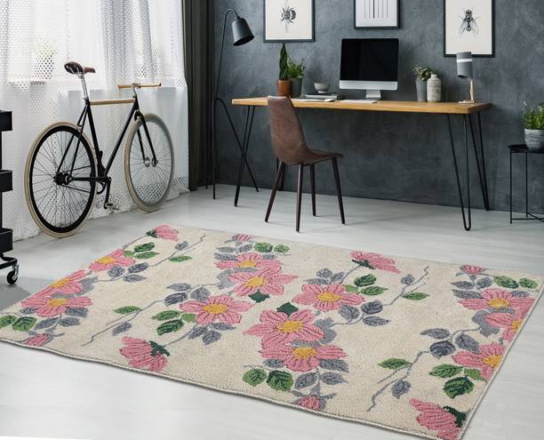 Saral Home 210 cm  X 150 cm Cotton Carpet