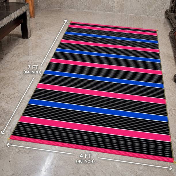 AURA LIVES 4 ft  X 7 ft Cotton Dhurrie