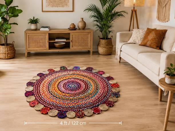 FARMAN ENTERPRICES 123 cm  X 123 cm Cotton Area Rug
