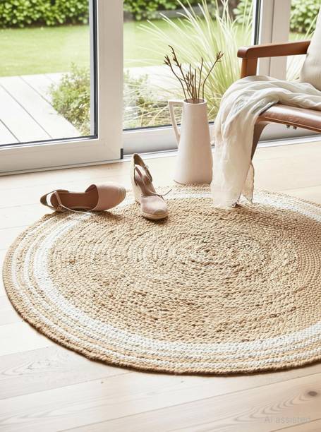 Farman Enterprises 5 ft  X 3 ft Jute, Cotton Area Rug