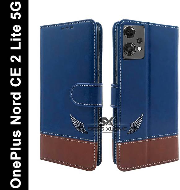 SESS XUSIVE Flip Cover for OnePlus Nord CE 2 Lite 5G -Dual-Color Leather Finish Wallet.